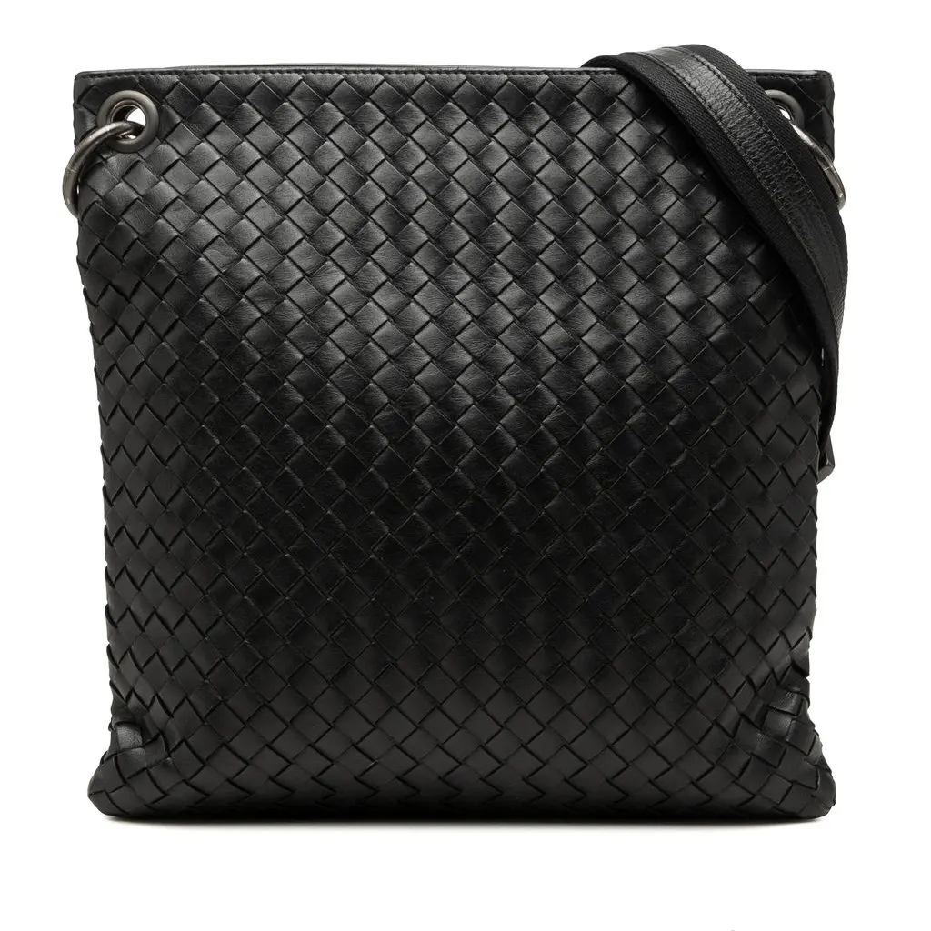 Bottega Veneta Nappa Intrecciato VN Crossbody Black Leather Very good - Front View