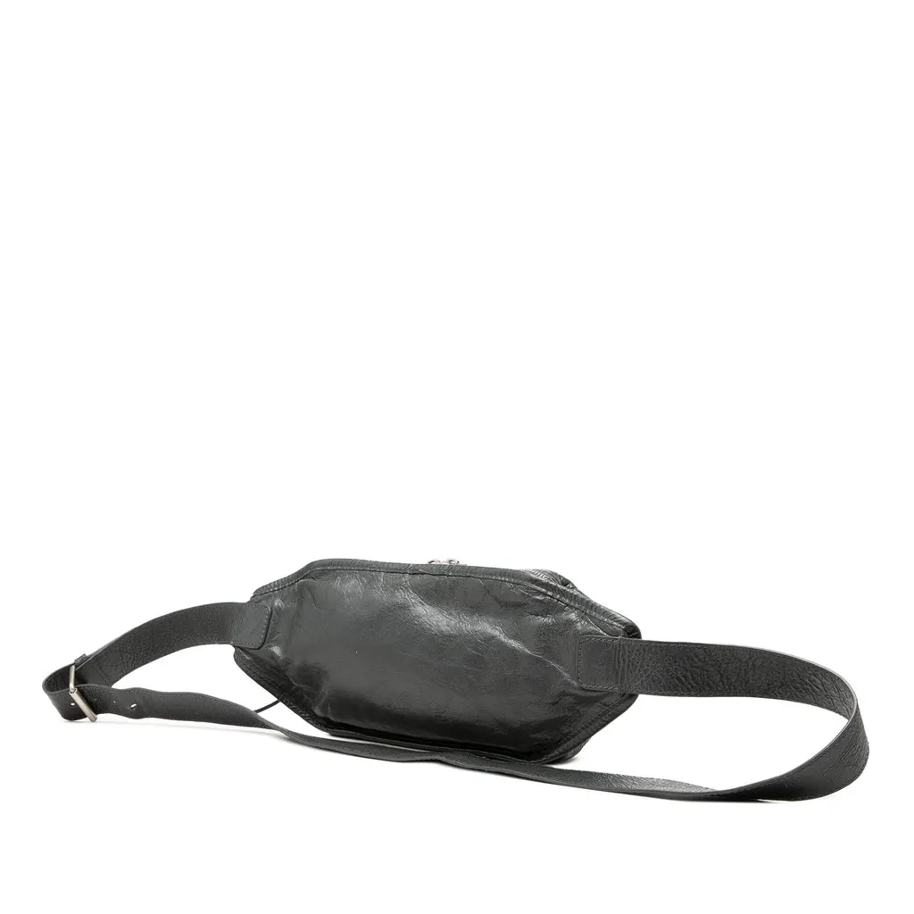 Balenciaga Lambskin Motocross Classic Neo Lift Belt Bag Black Leather Very good - Back View
