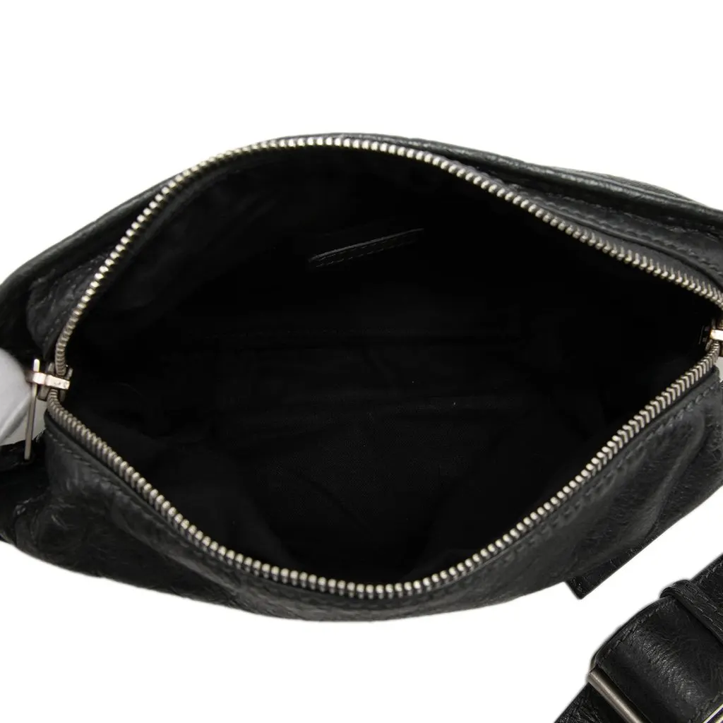 Balenciaga Lambskin Motocross Classic Neo Lift Belt Bag Black Leather Very good - Model View