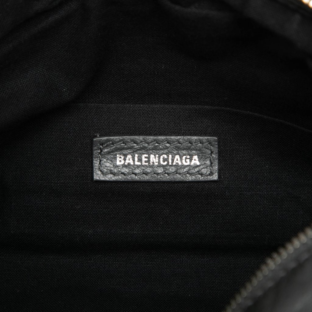 Balenciaga Lambskin Motocross Classic Neo Lift Belt Bag Blac