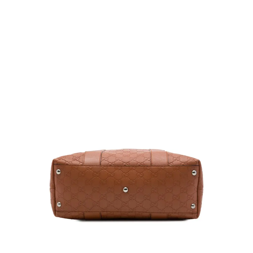 Gucci Guccissima Tender Bamboo Bar Tote Brown Leather Very good - Inside View