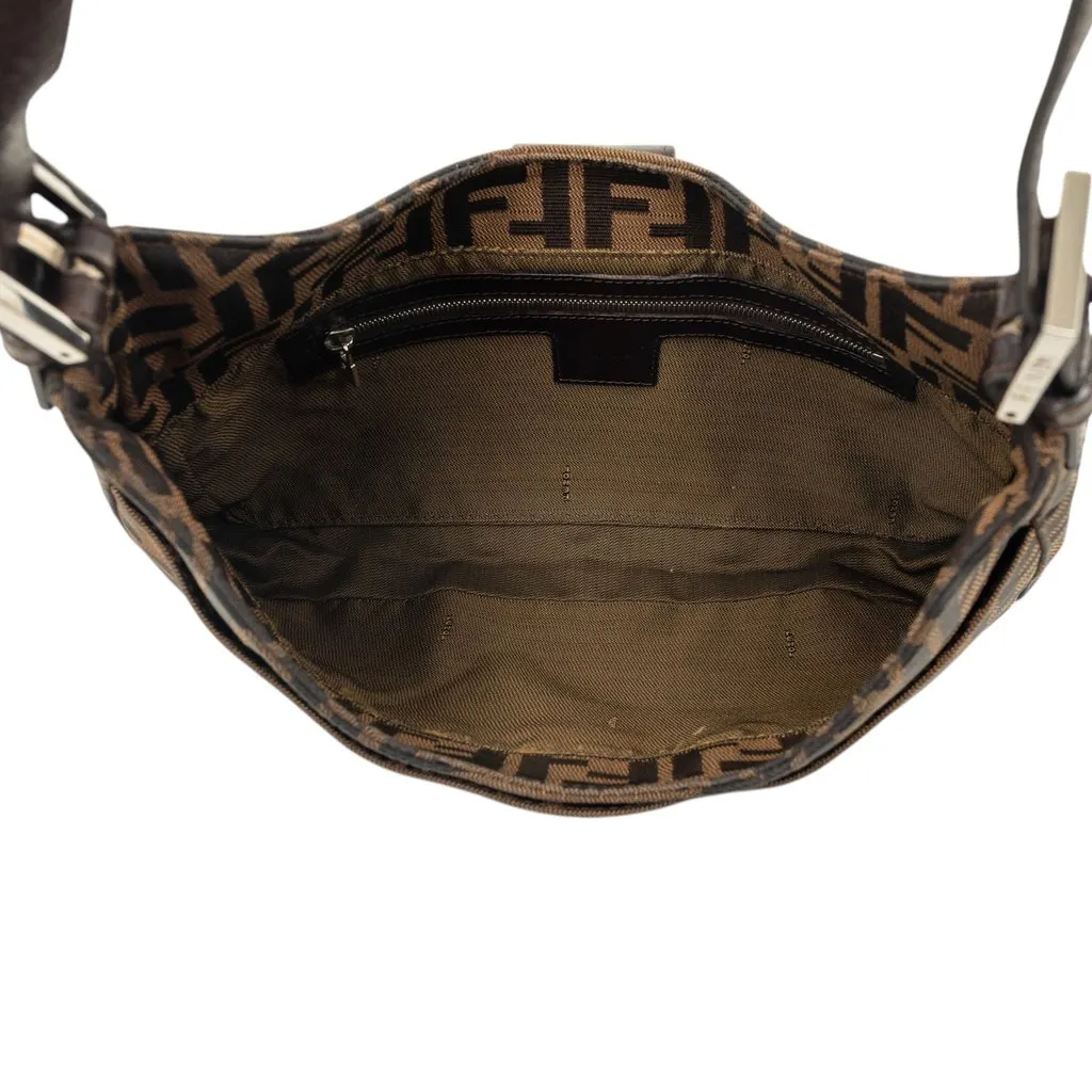 Fendi Zucca Canvas Shoulder Bag Brown Very good - Model View
