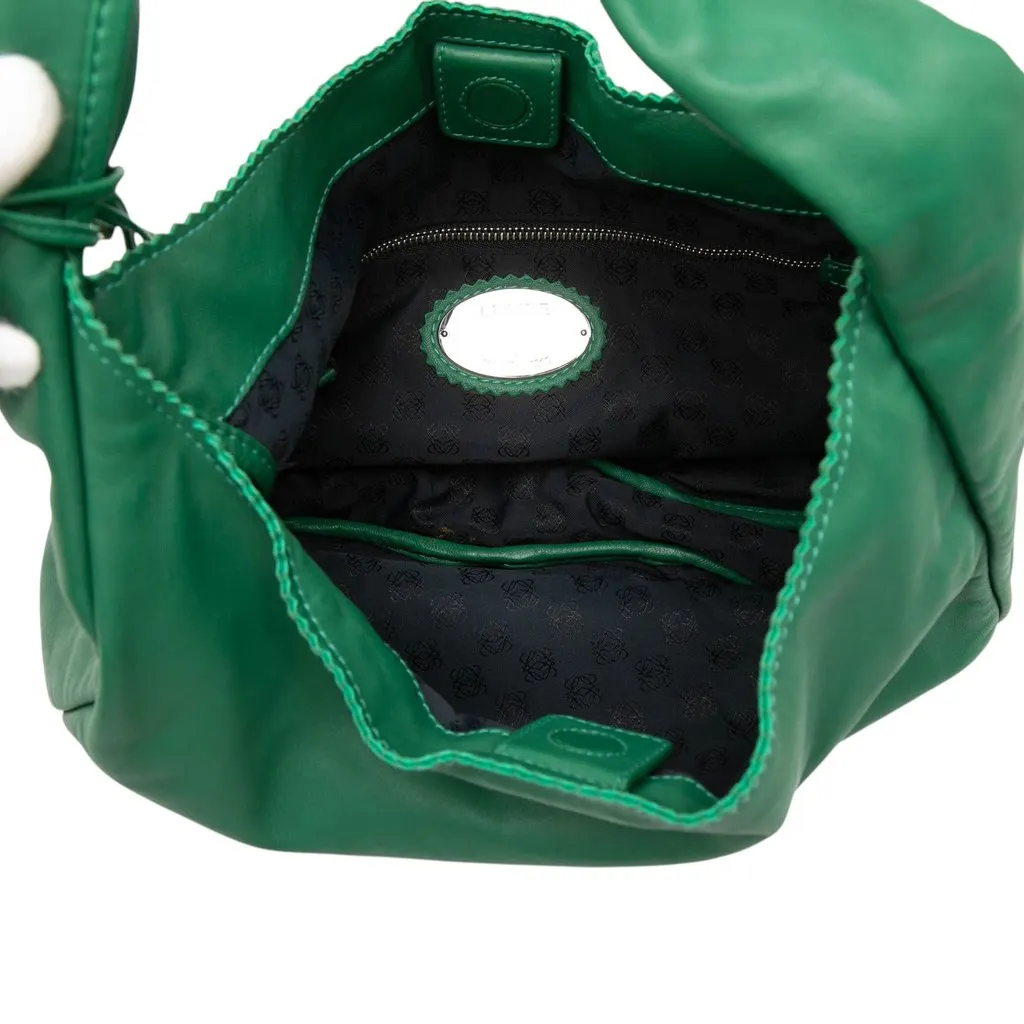 Loewe Nappa Anagram Tassel Hobo Green Leather Very good - Model View