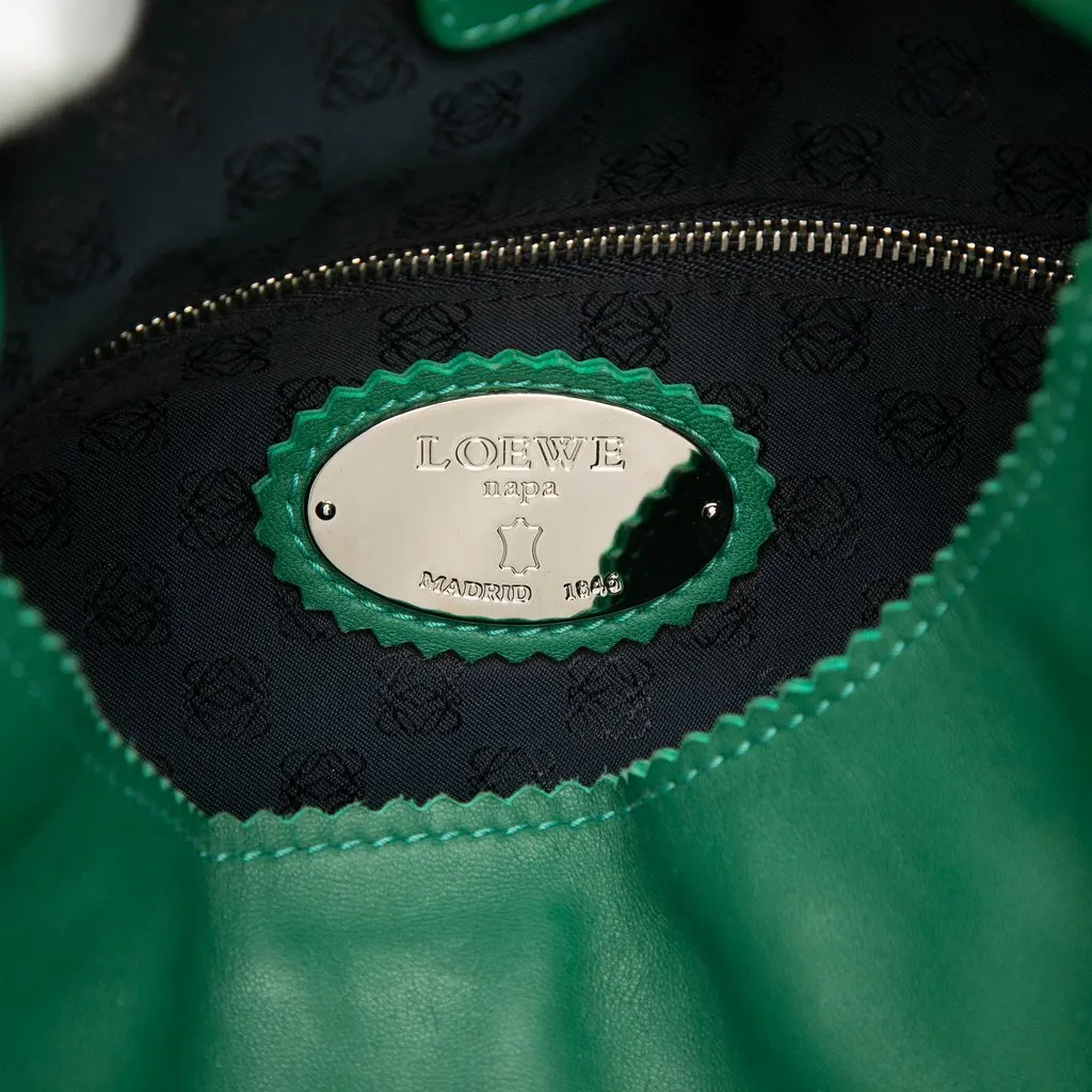 Loewe Nappa Anagram Tassel Hobo Green Leather Very good - Box View