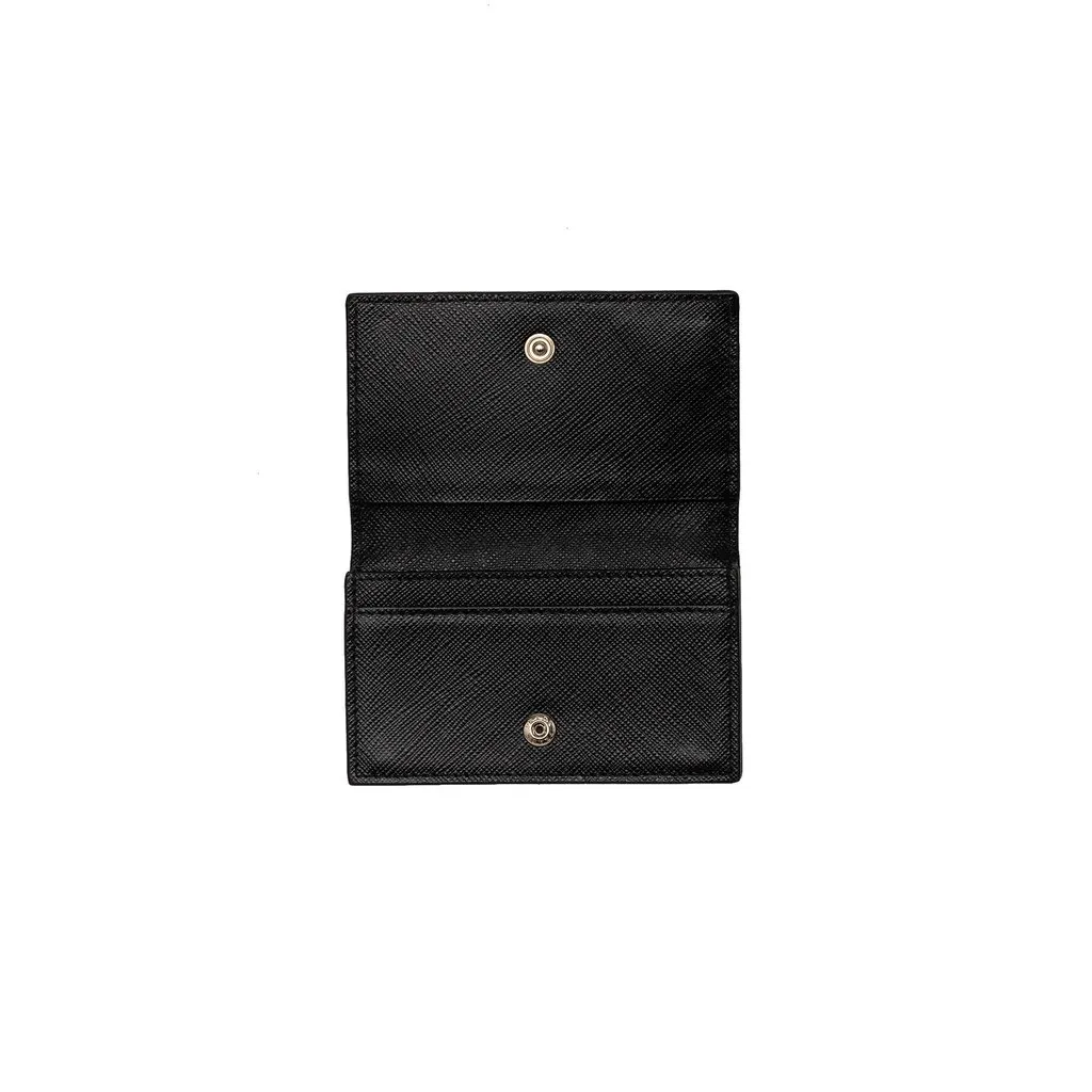 Prada Saffiano Card Holder Black Leather Very good - Model View