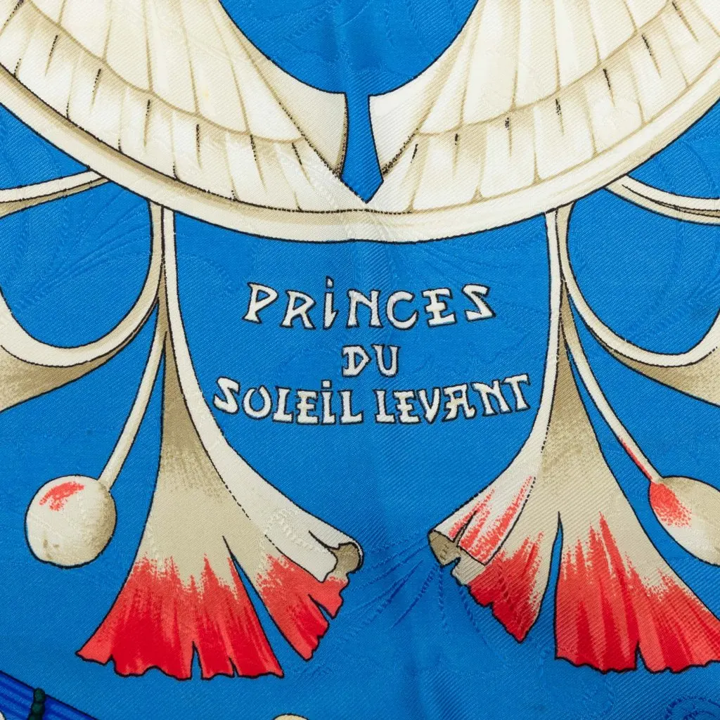 Hermès Daimyo Silk Scarf 90 Blue Silk Good - Back View