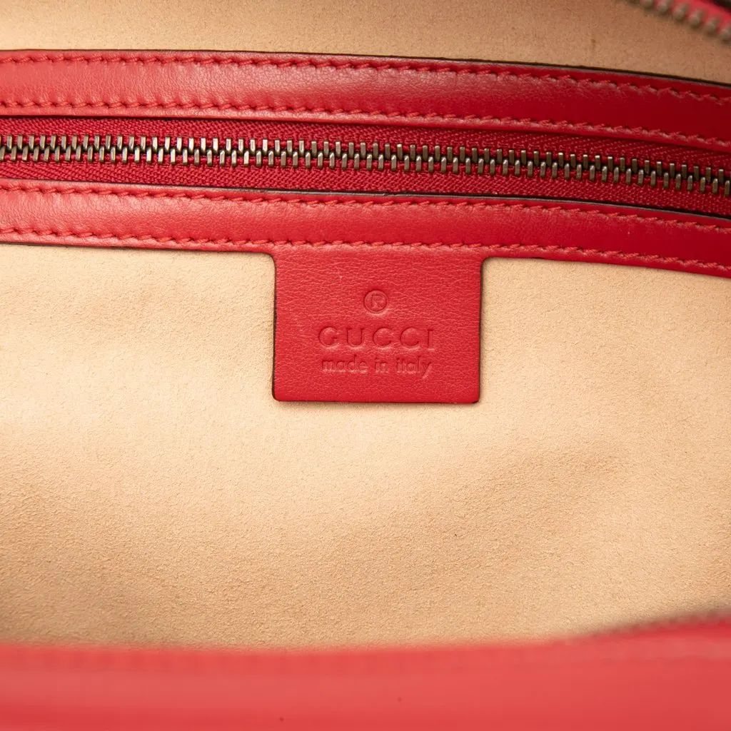 Gucci Small GG Marmont Matelasse Leather Top Handle Satchel Red Leather Very good - Box View