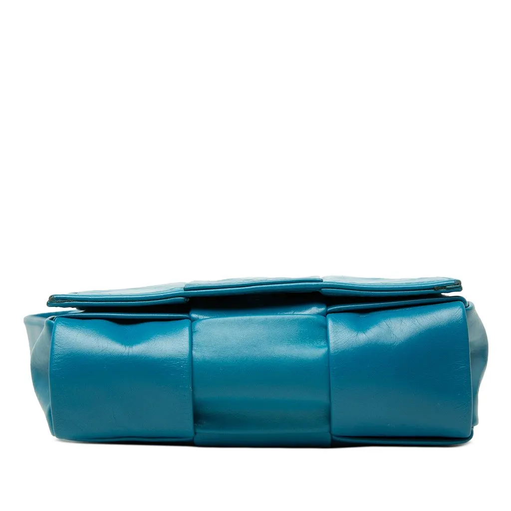 Bottega Veneta Candy Paper Calfskin Intrecciato Cassette Crossbody Blue Leather Very good - Inside View
