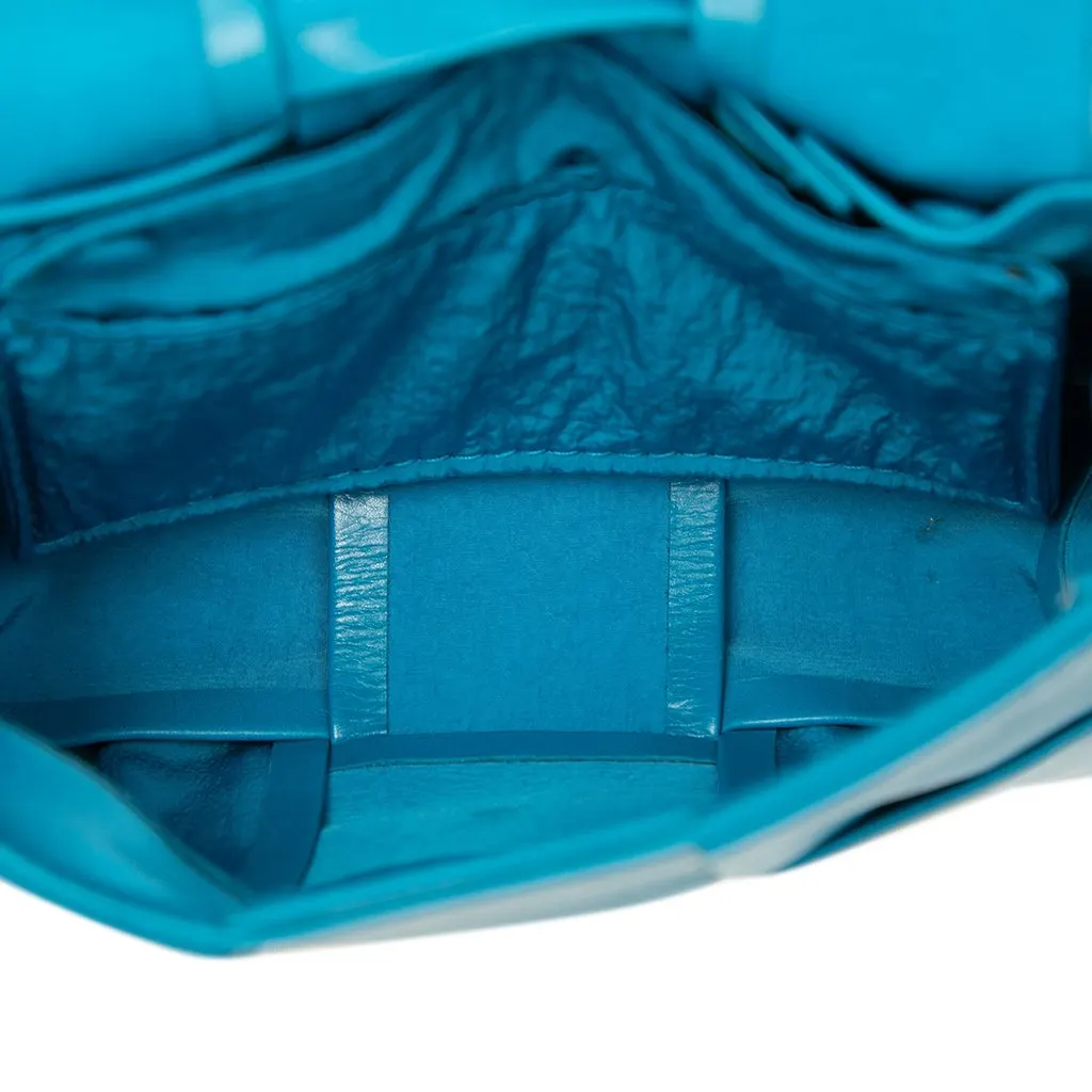 Bottega Veneta Candy Paper Calfskin Intrecciato Cassette Crossbody Blue Leather Very good - Model View