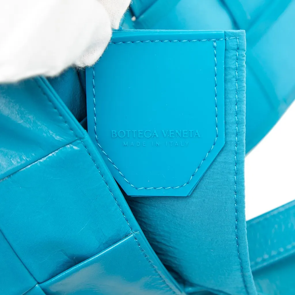 Bottega Veneta Candy Paper Calfskin Intrecciato Cassette Crossbody Blue Leather Very good - Box View