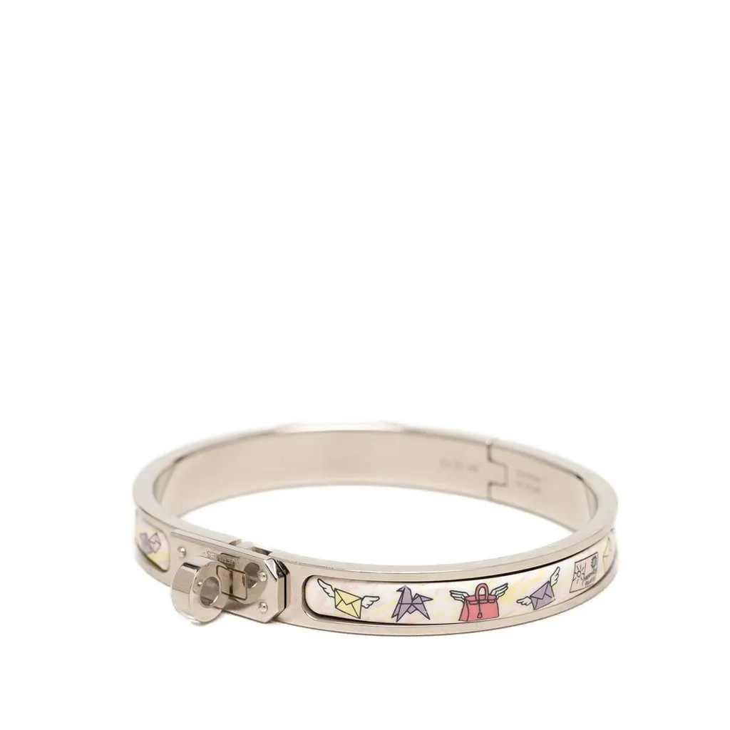 Hermès Narrow Enamel Mini Clic Kelly Flagship Bracelet White Very good - Back View