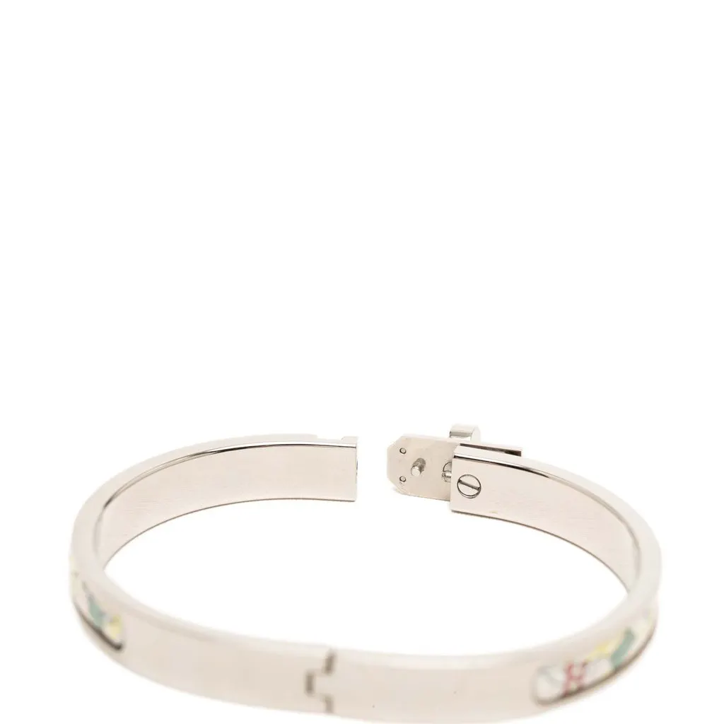 Hermès Narrow Enamel Mini Clic Kelly Flagship Bracelet White Very good - Model View