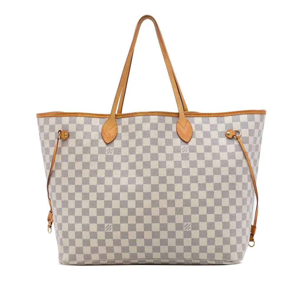 Louis Vuitton Damier Azur Neverfull GM White Canvas Very good - Front View