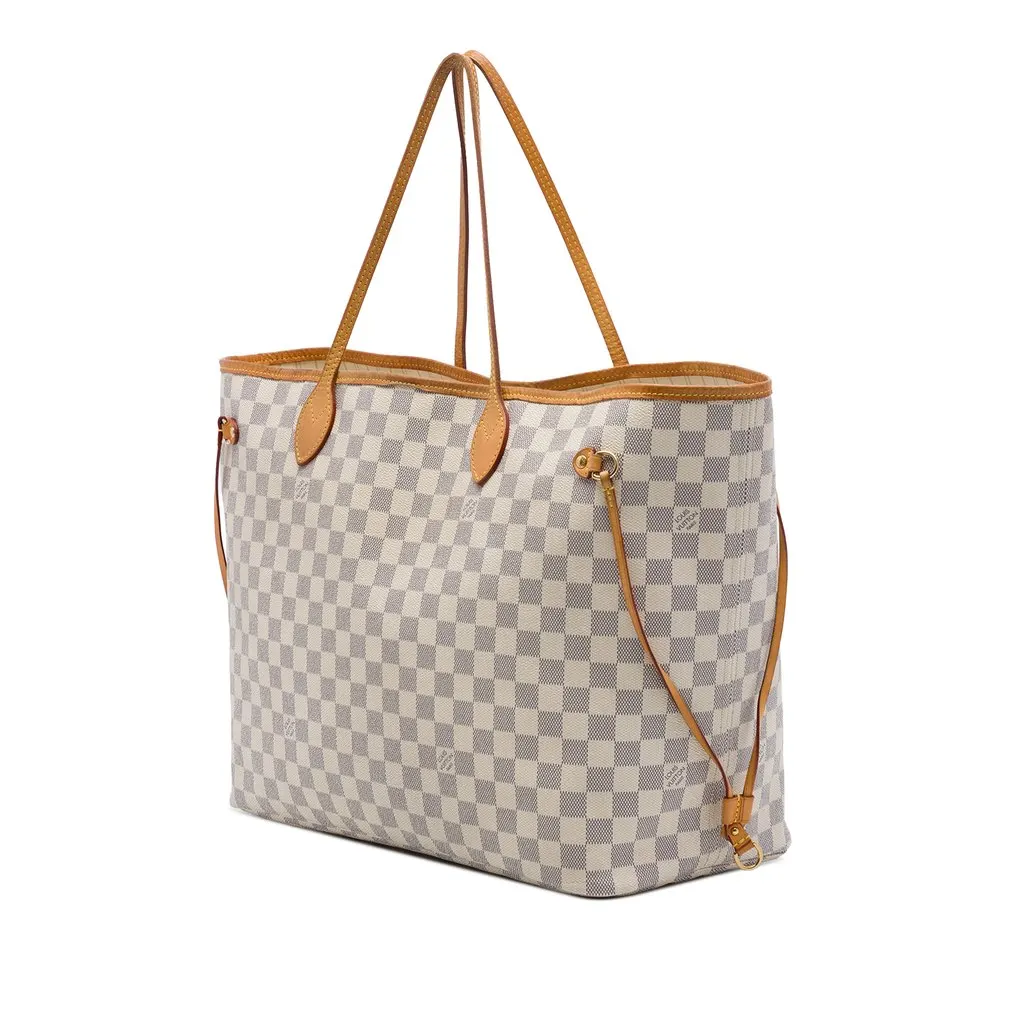 Louis Vuitton Damier Azur Neverfull GM White Canvas Very good - Back View