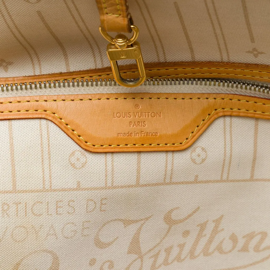 Louis Vuitton Damier Azur Neverfull GM White Canvas Very good - Box View