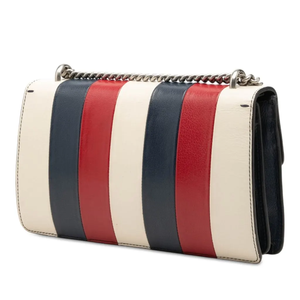 Gucci Medium Striped Calfskin Dionysus Shoulder Bag White Leather Very good - Back View
