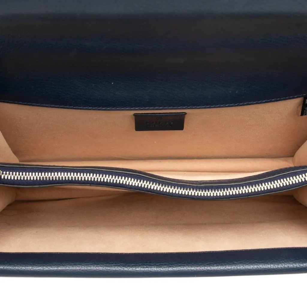 Gucci Medium Striped Calfskin Dionysus Shoulder Bag White Leather Very good - Model View
