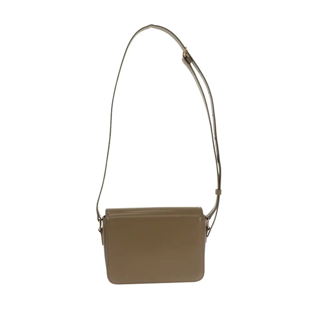 Celine Teen Shiny Calfskin Triomphe Crossbody Brown Leather Very good - Inside View