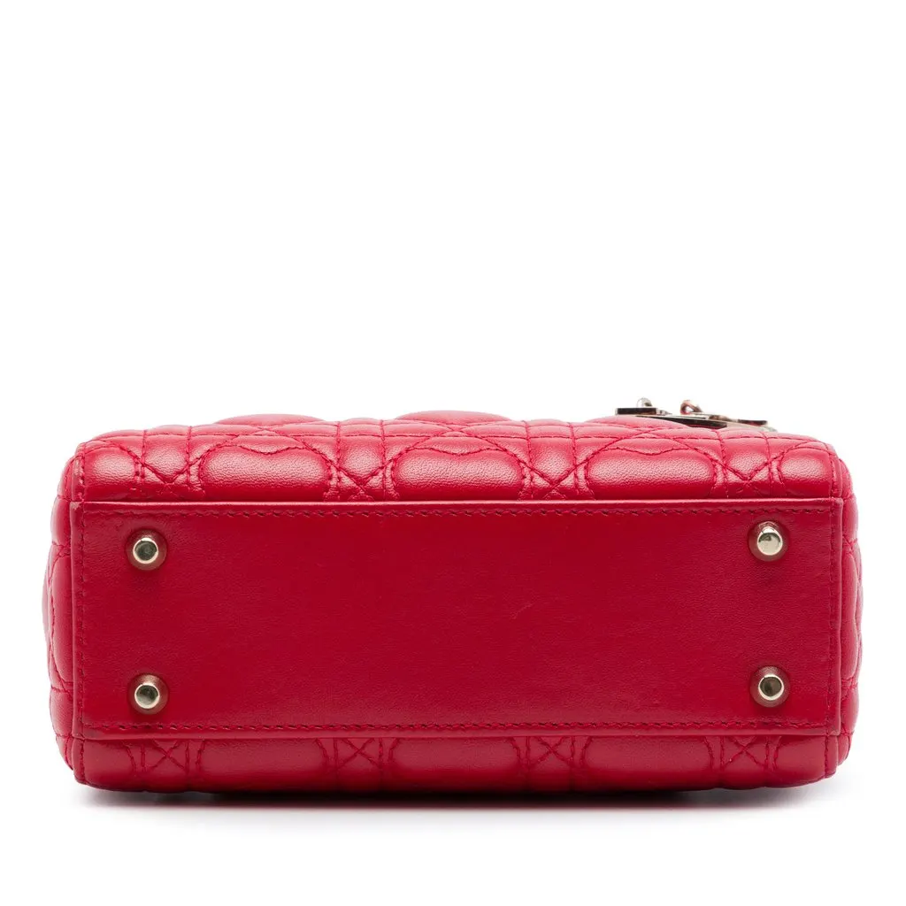 Dior DiorAmour Mini Lambskin Cannage Lady Dior Red Leather Very good - Inside View