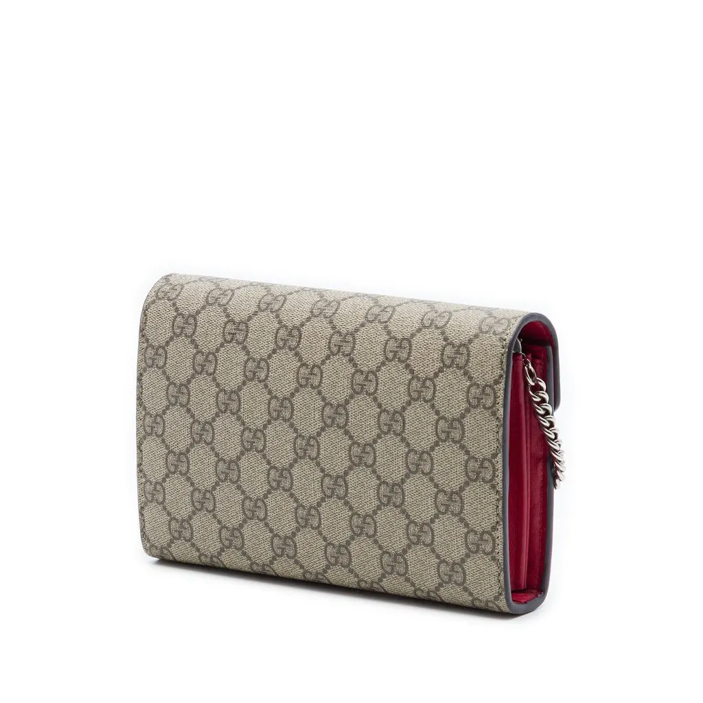 Gucci GG Supreme Dionysus Wallet on Chain Beige Canvas Very good - Back View