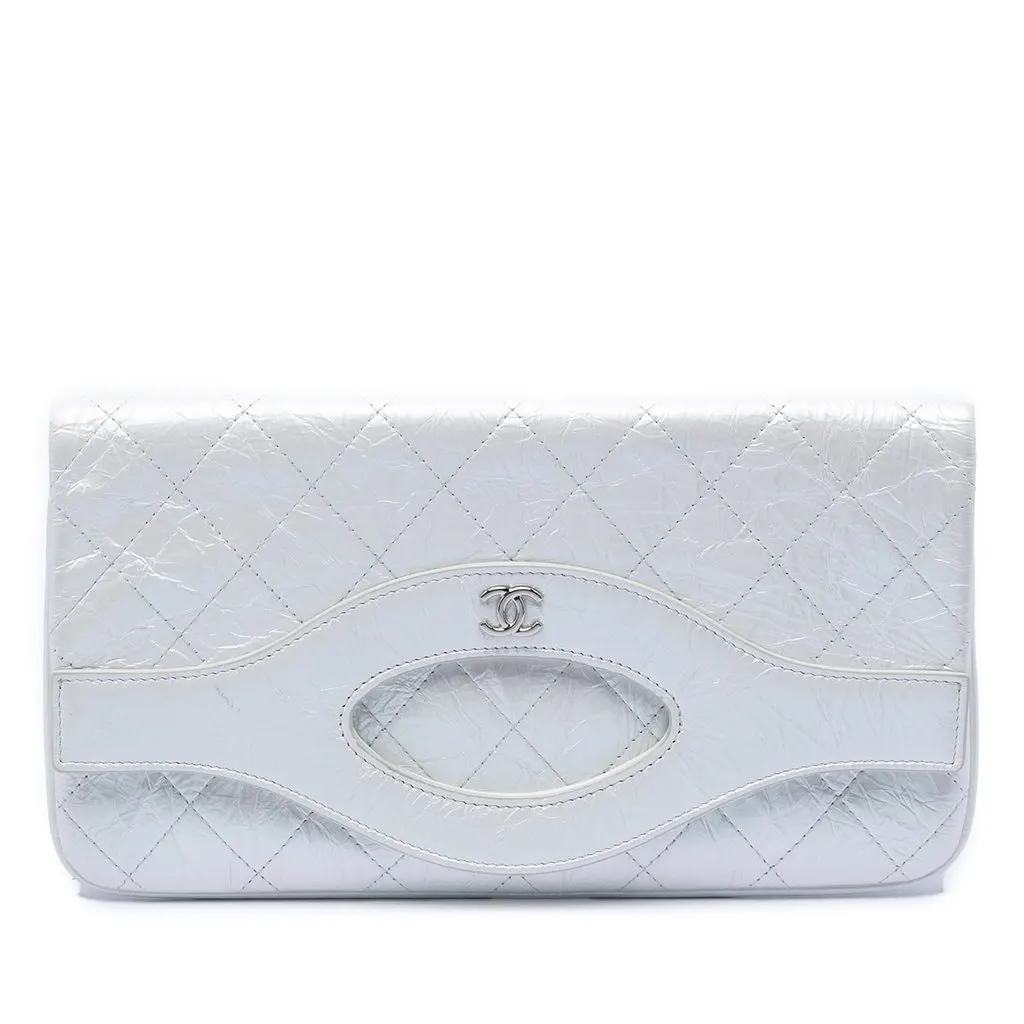 Chanel Iridescent Aged Calfskin 31 Clutch White Leather Very good - Front View