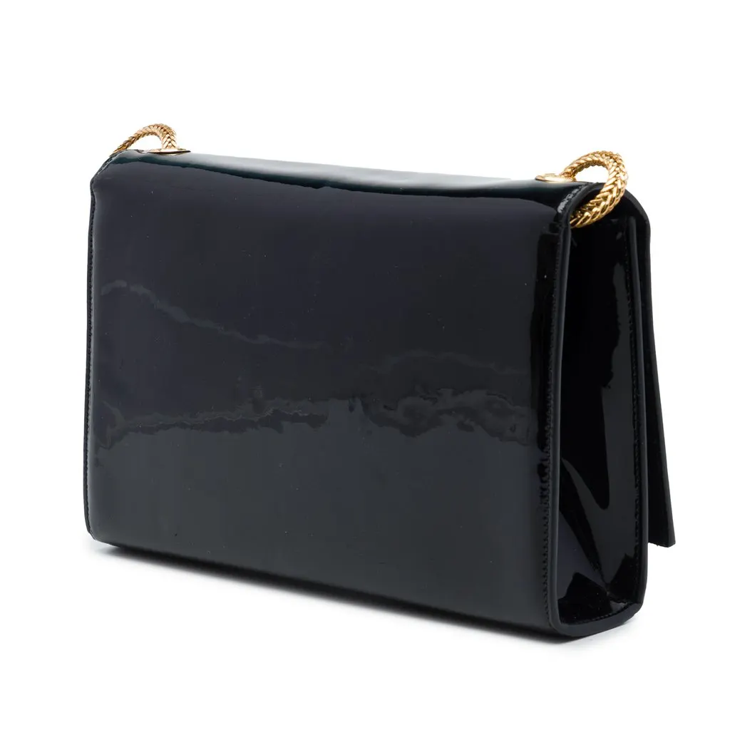 Saint Laurent Medium Patent Classic Monogram Kate Tassel Crossbody Black Leather Good - Back View