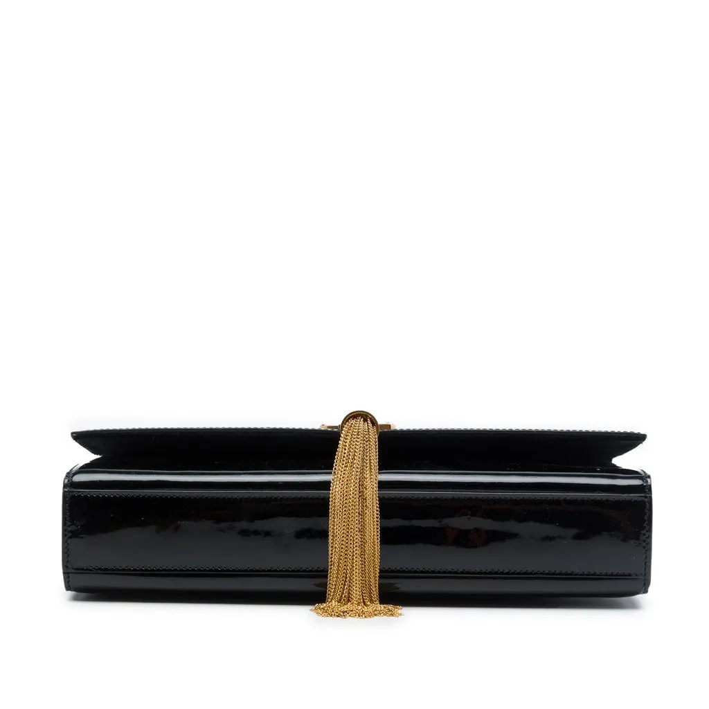 Saint Laurent Medium Patent Classic Monogram Kate Tassel Crossbody Black Leather Good - Inside View