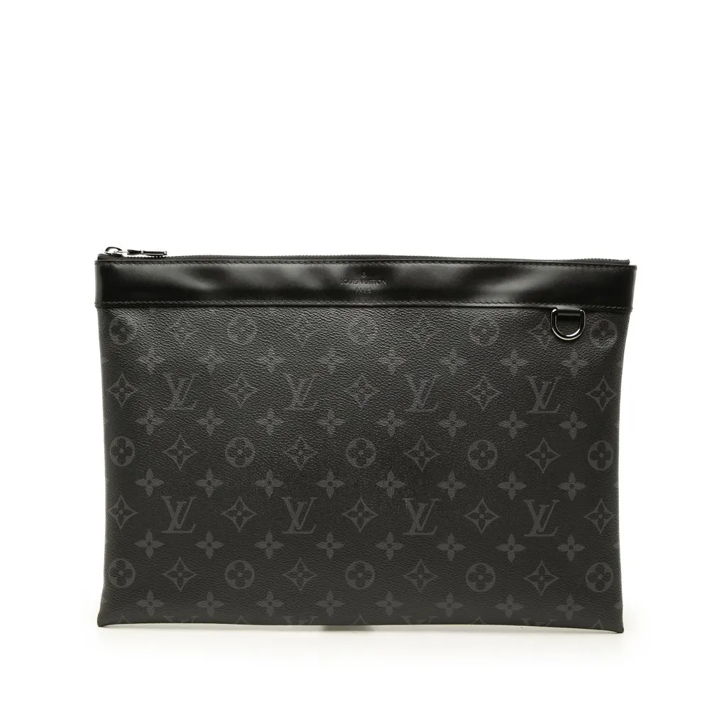 Louis Vuitton Monogram Eclipse Discovery Pochette GM Black Canvas Very good - Front View
