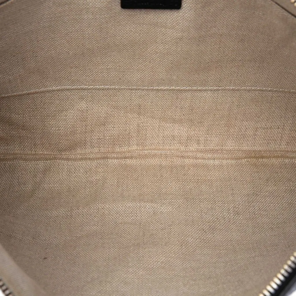 Gucci Calfskin Bamboo Tassel Clutch Black Leather Very good - Model View