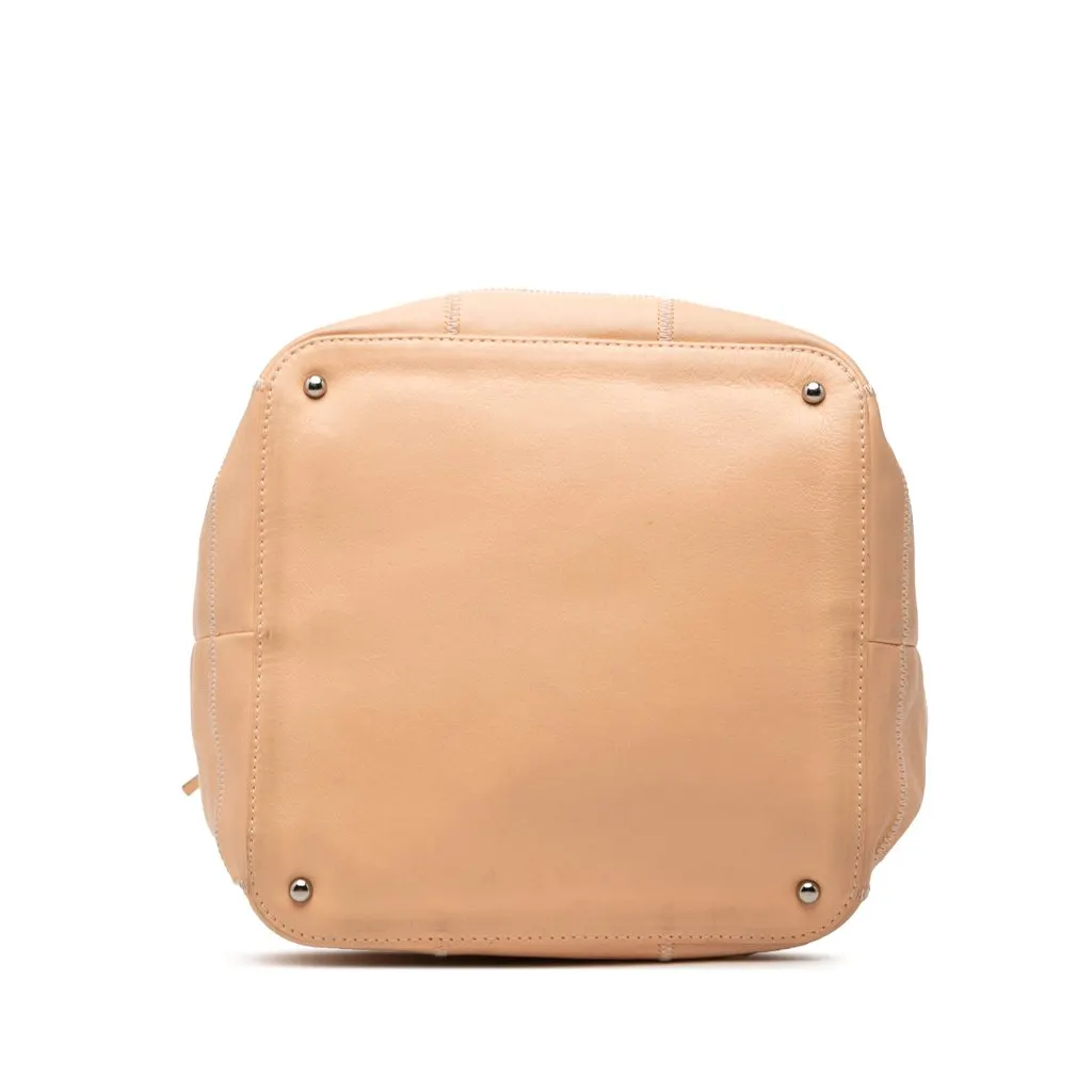 Chanel Calfskin Square Stitch Tassel Hobo Beige Leather Very good - Inside View
