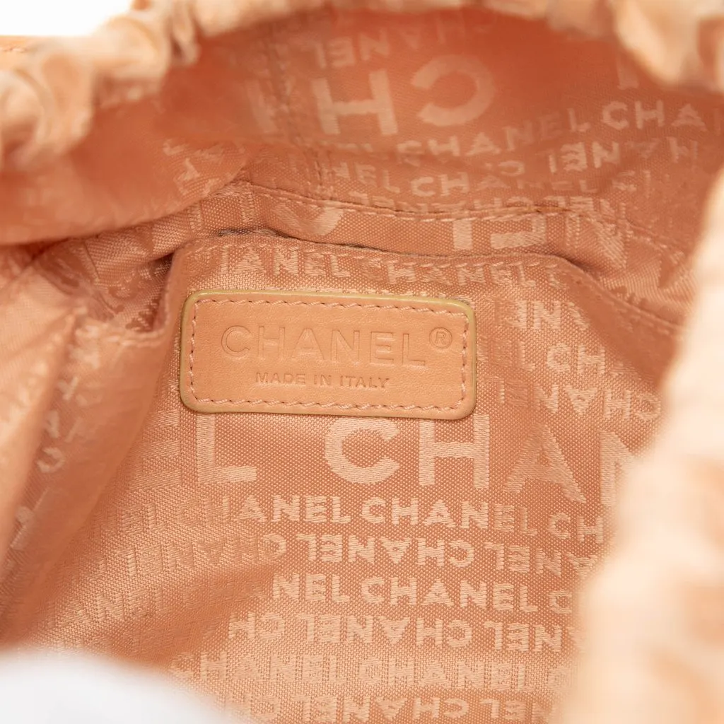 Chanel Calfskin Square Stitch Tassel Hobo Beige Leather Very good - Box View