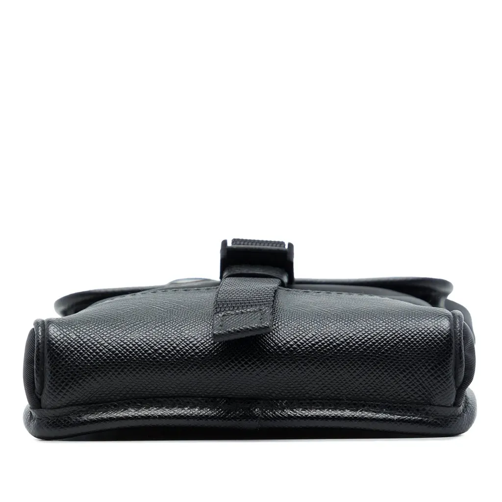 Prada Saffiano Trimmed Re Nylon Smartphone Case Black Polyamide Good - Inside View