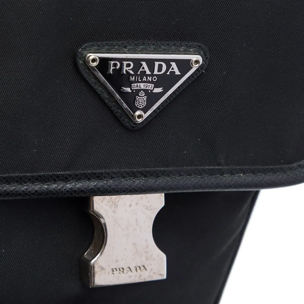 Prada Saffiano Trimmed Re Nylon Smartphone Case Black Polyamide Good - Box View