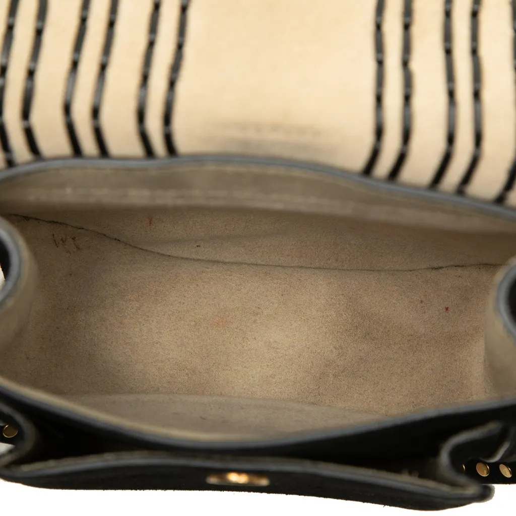 Chloé Small Suede Braided Hudson Crossbody Black Leather Very good - Model View