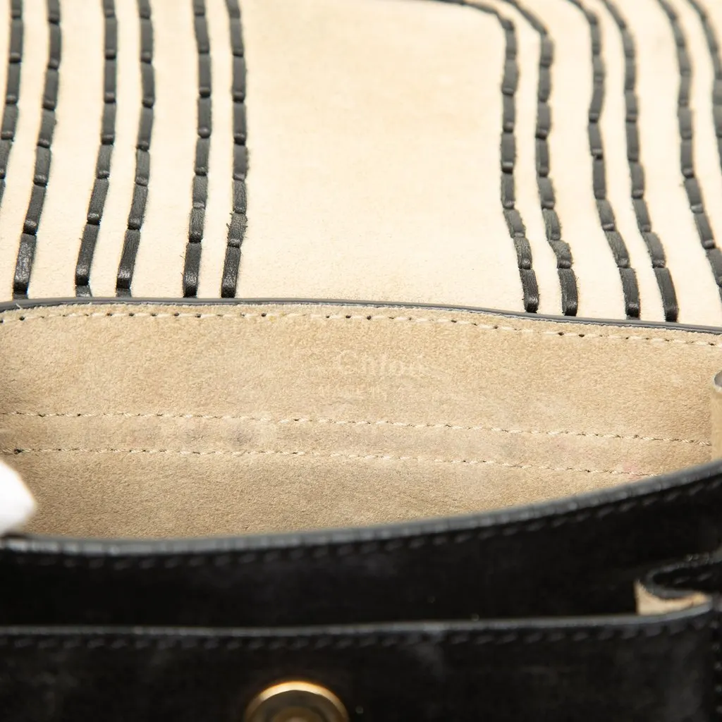 Chloé Small Suede Braided Hudson Crossbody Black Leather Very good - Box View