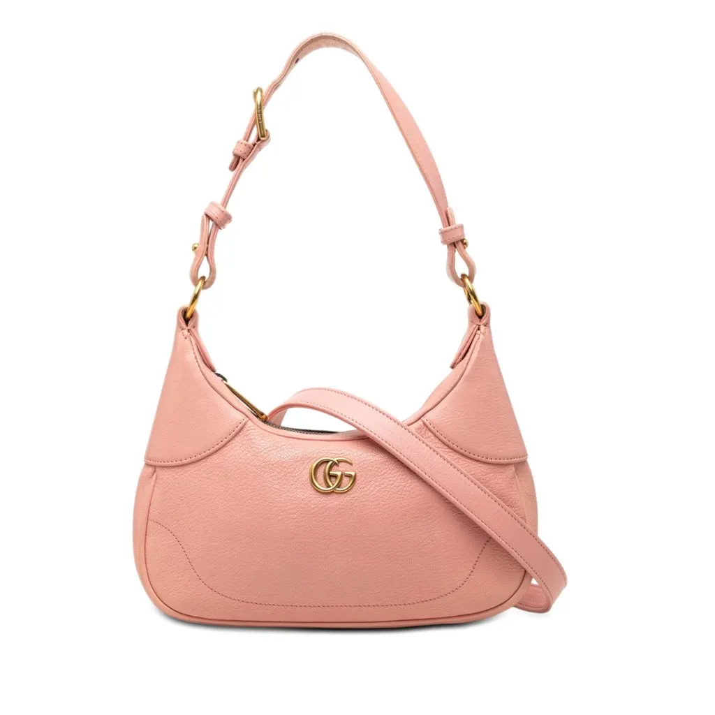 Gucci Small Calfskin Aphrodite Satchel Pink Leather Very good - Front View