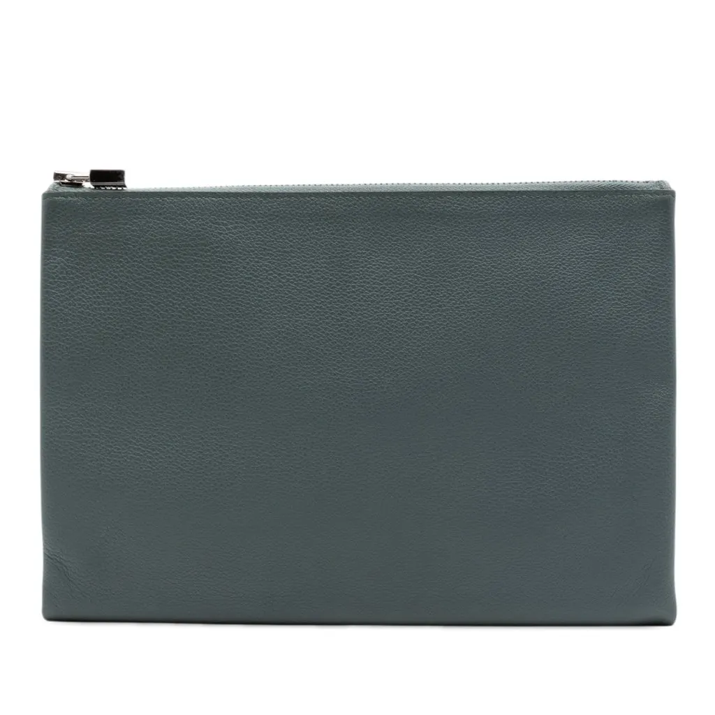 Hermès Evercolor Atout Pouch 26 Green Leather Very good - Front View