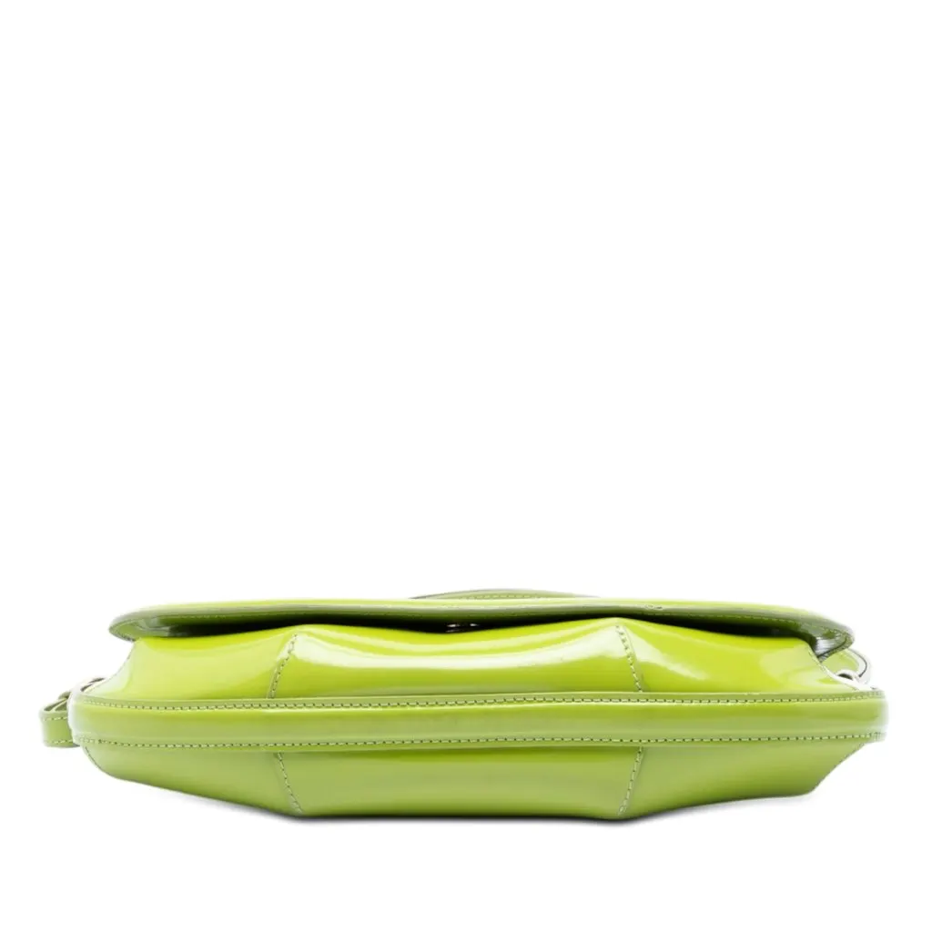 Burberry Prorsum Patent Lilford Shoulder Bag Green Leather Good - Inside View