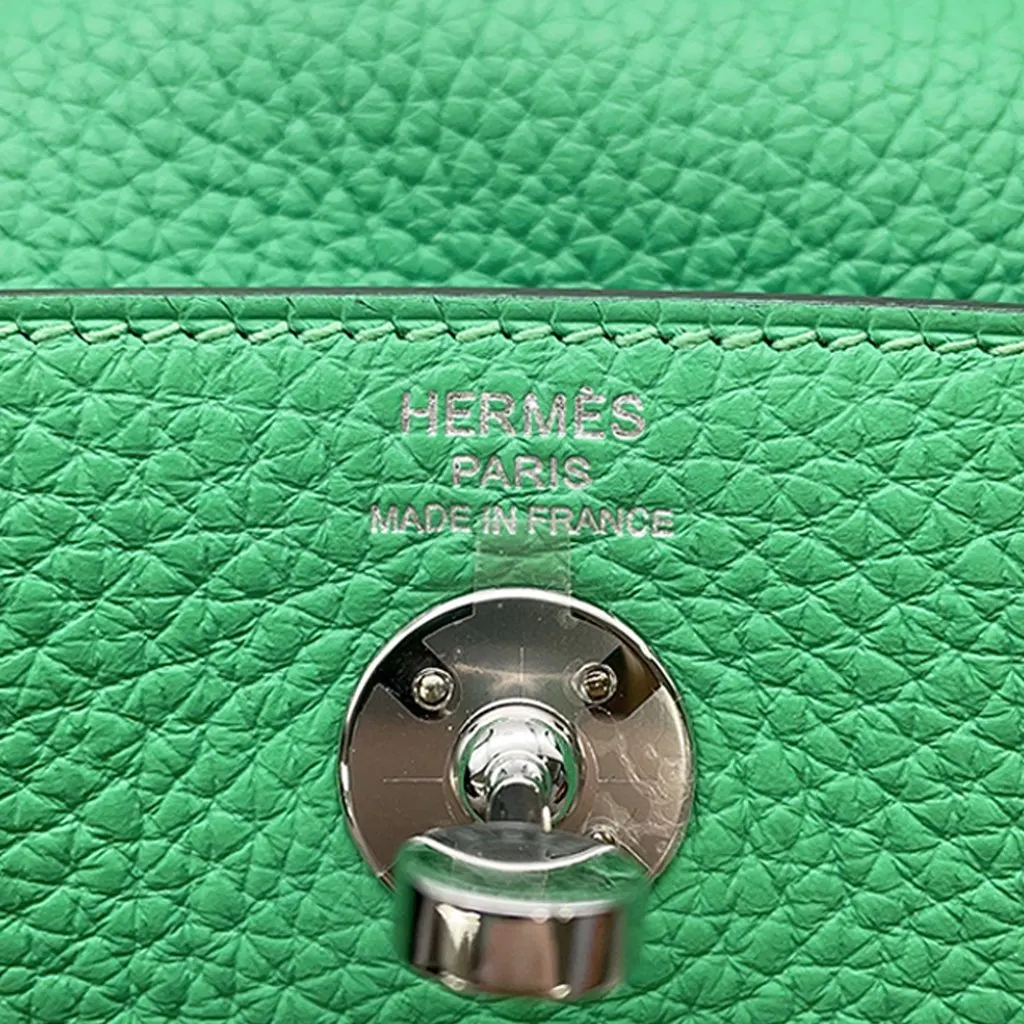 Hermès Mini Clemence Lindy 20 Green Leather Very good - Box View