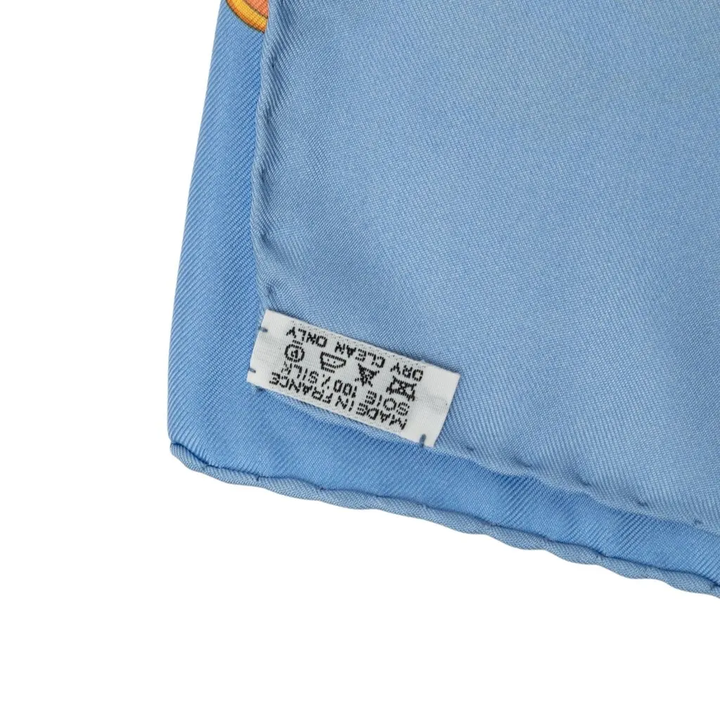 Hermès Amazonia Silk Scarf 90 Blue Silk Very good - Back View