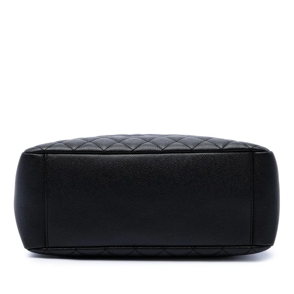 Chanel Caviar Grand Shopping Tote Black Leather Good - Inside View