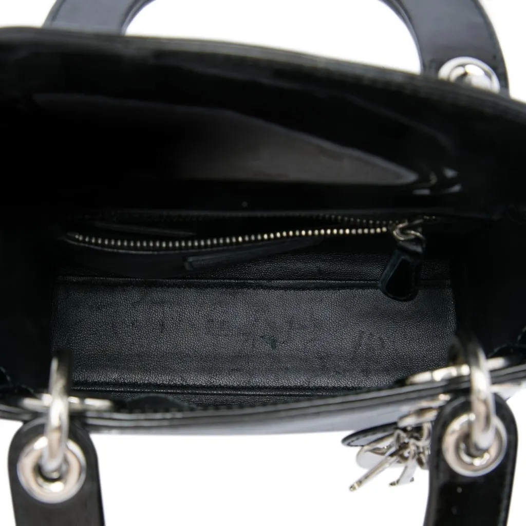 Dior Mini Patent Lady Dior Black Leather Very good - Model View