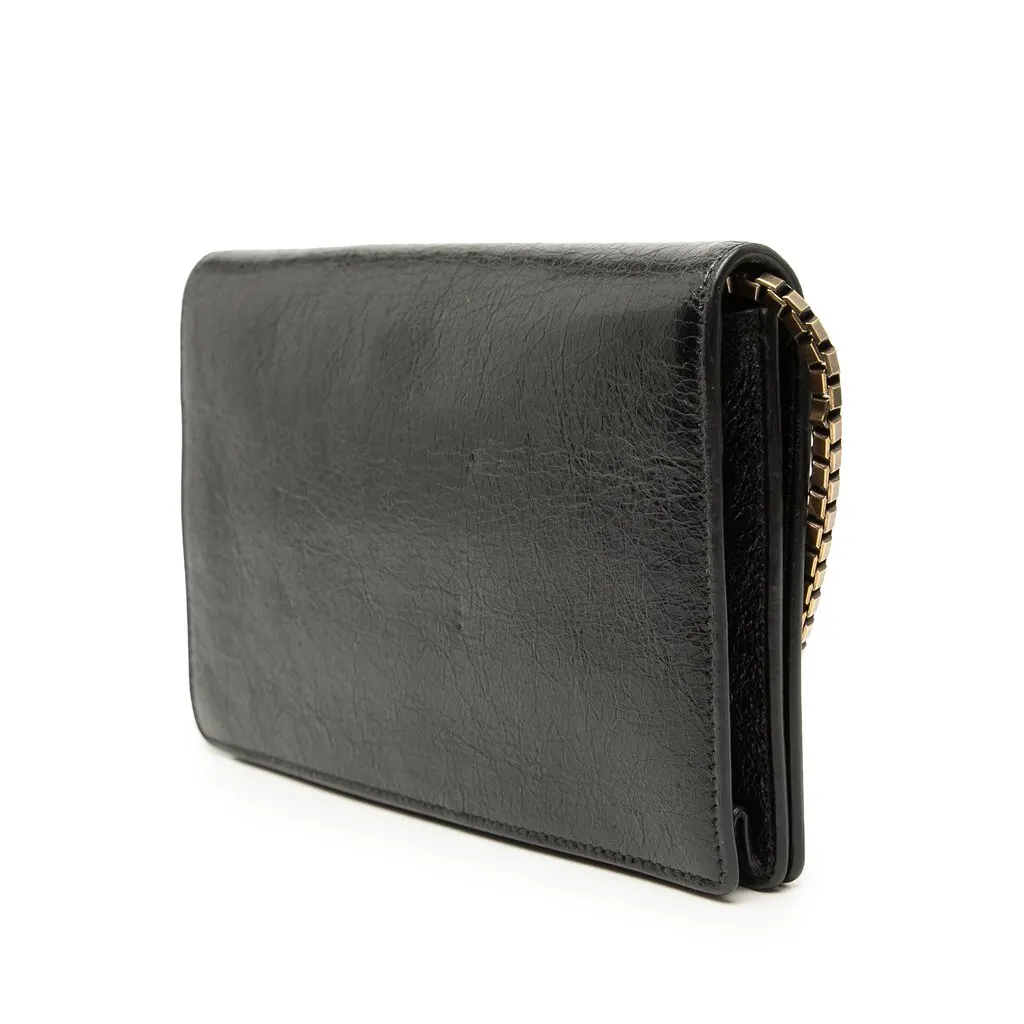 Balenciaga Lambskin Motocross Giant 12 Wallet on Chain Black Leather Very good - Back View