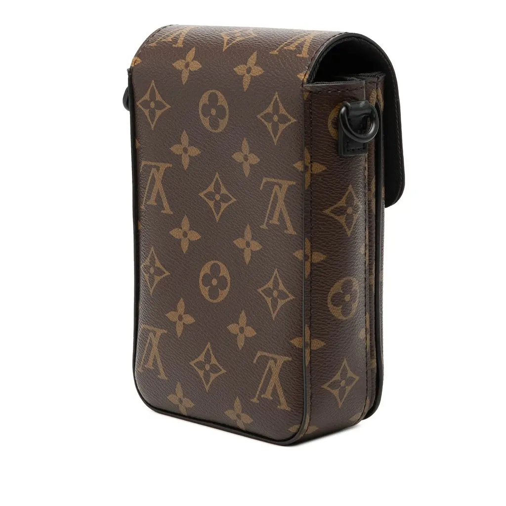 Louis Vuitton Monogram Macassar S Lock Vertical Wearable Crossbody Brown Very good - Back View