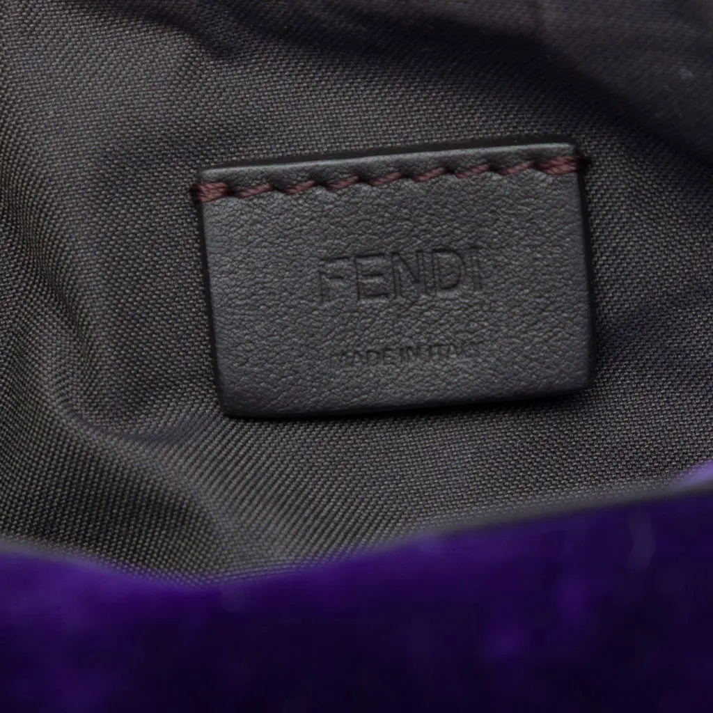 Fendi Mini Zucca Embossed Velvet Baguette Satchel Purple Very good - Box View