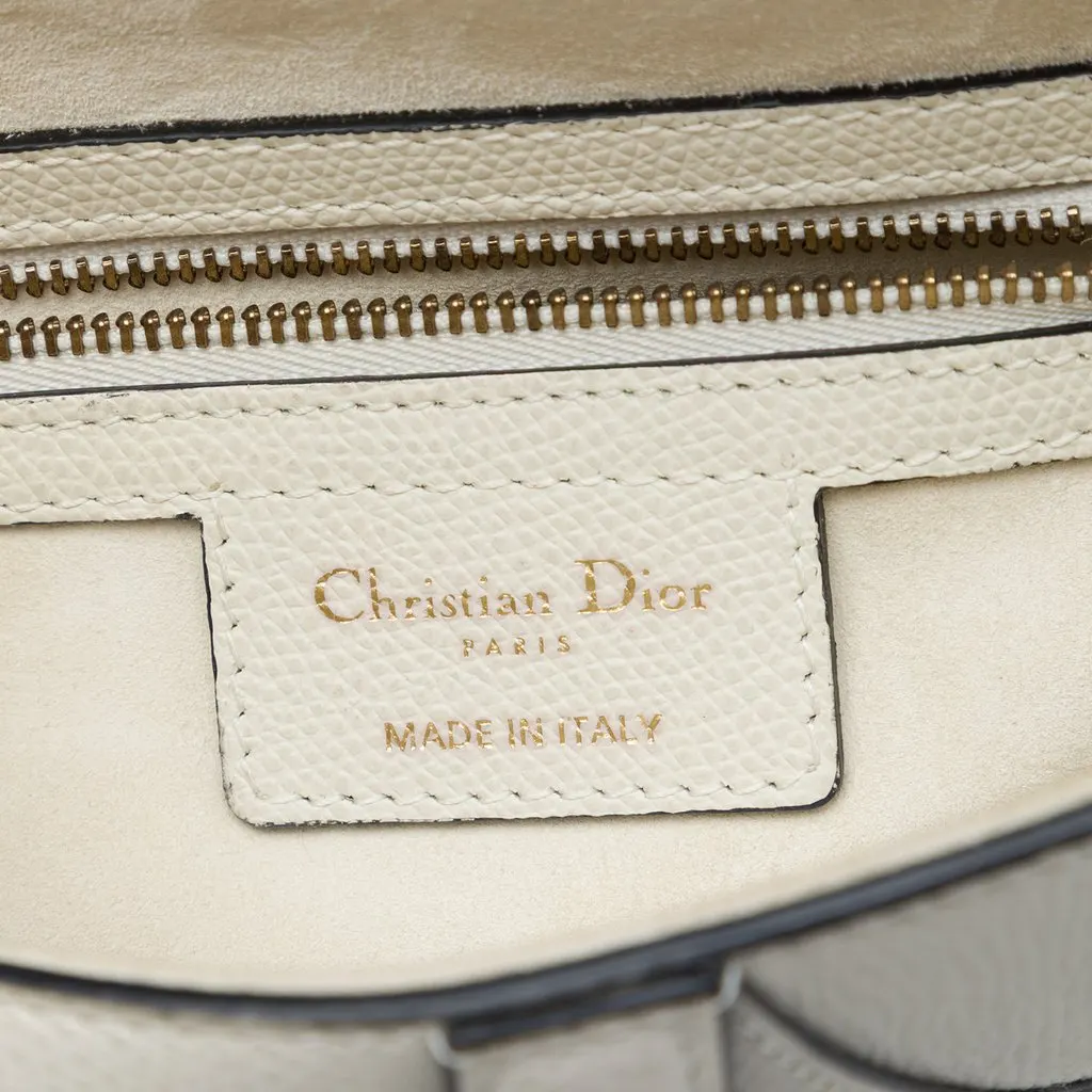 Dior Grained Calfskin Saddle Bag White Leather Very good - Box View