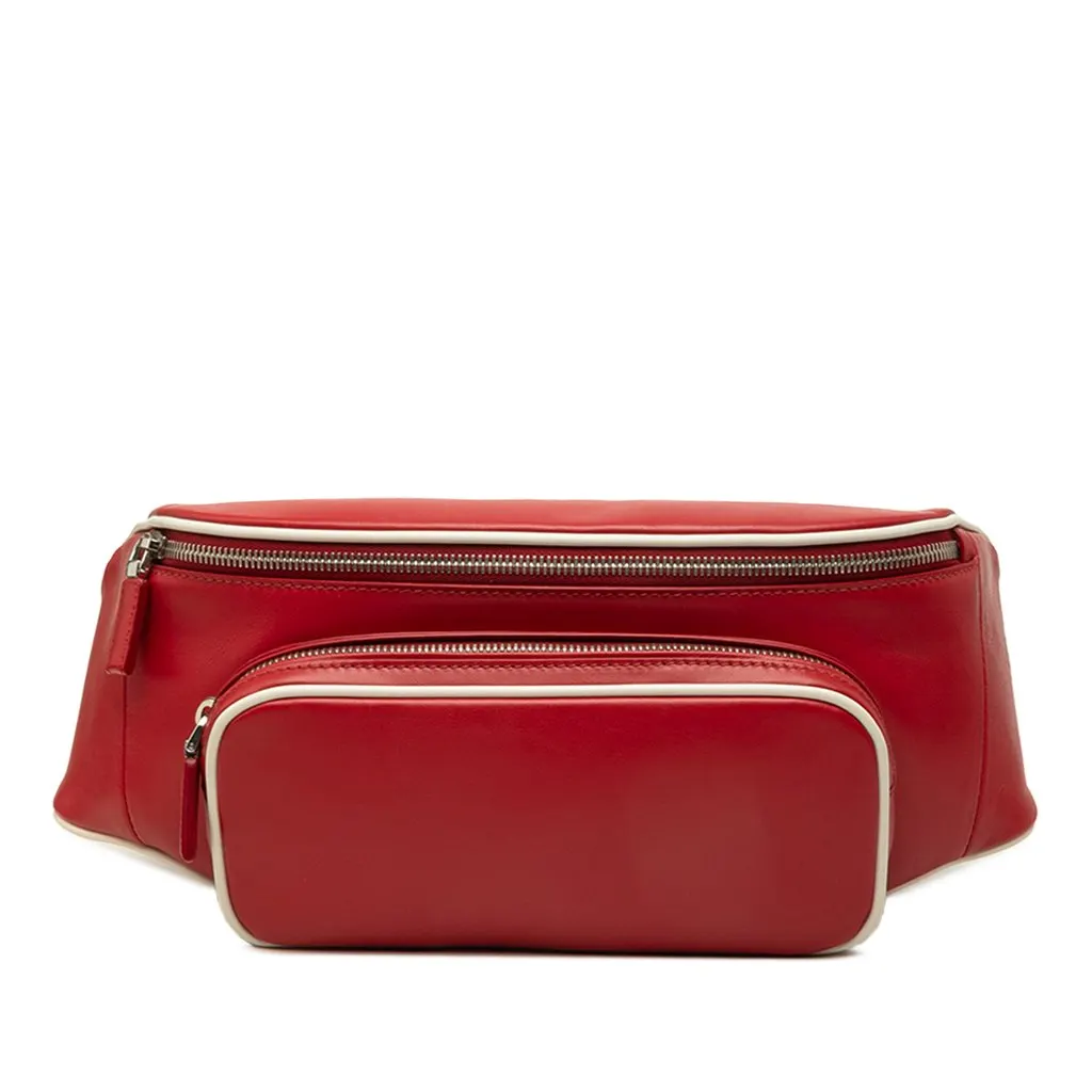 Prada Leather Zip Pocket Belt Bag