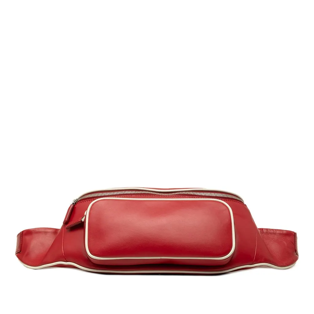 Prada Leather Zip Pocket Belt Bag Red Leather Very good - Inside View