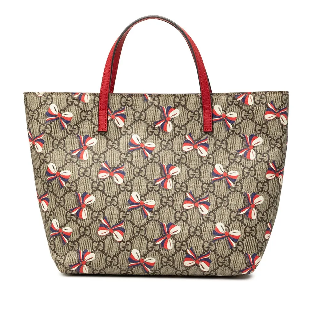 Gucci Childrens GG Supreme Ribbon Tote Beige Very good - Front View