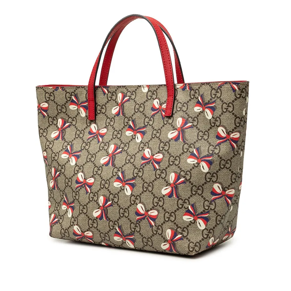 Gucci Childrens GG Supreme Ribbon Tote Beige Very good - Back View